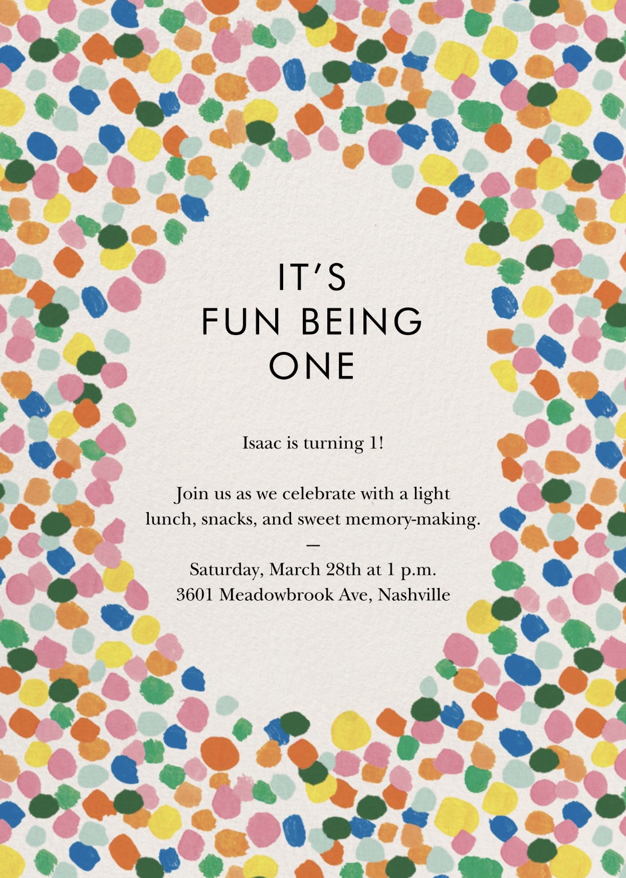 Isaac's 1st Birthday Invitation — It's Fun Being One